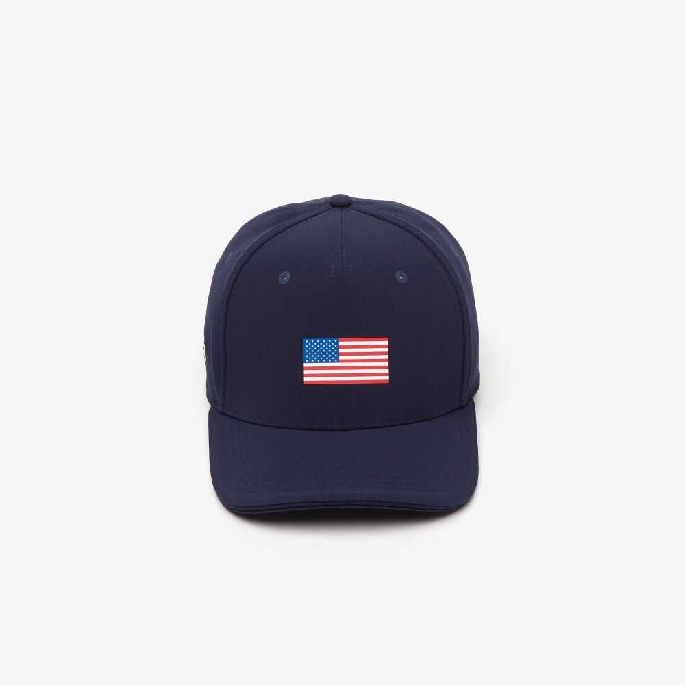 Lacoste Presidents Cup SPORT American Flag Adjustable Cap Navy Blue | EAK-530968