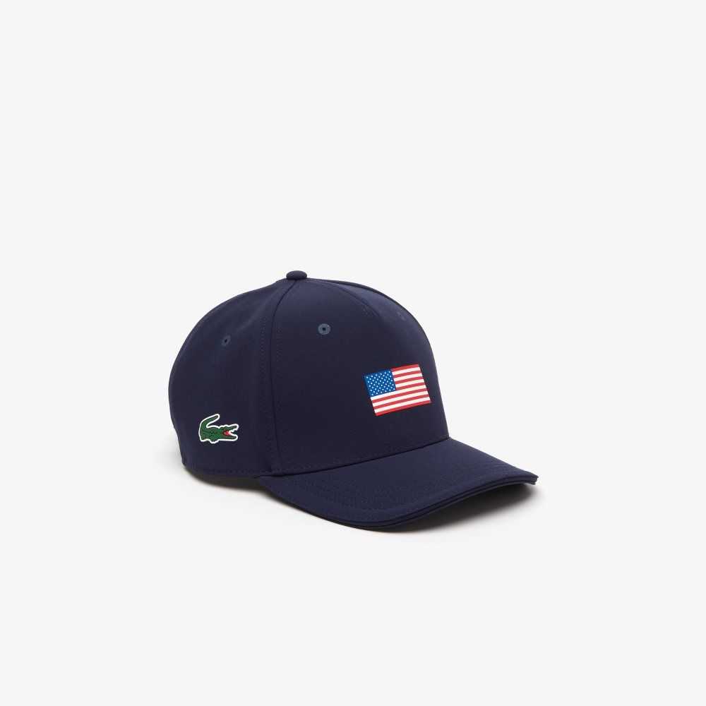 Lacoste Presidents Cup SPORT American Flag Adjustable Cap Navy Blue | EAK-530968