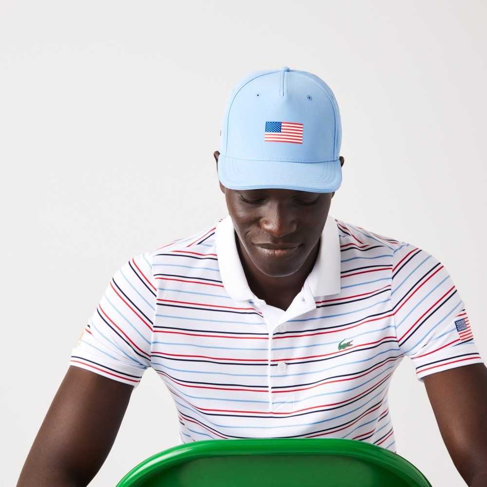 Lacoste Presidents Cup SPORT American Flag Adjustable Cap Blue | ZDB-203865