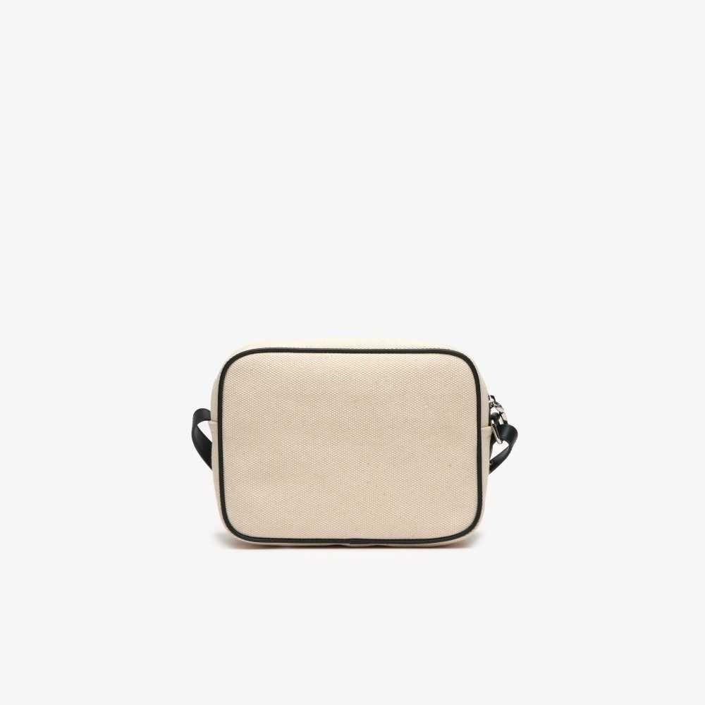 Lacoste Print Front Shoulder Bag Natural Sinople Estragon | NDF-645721