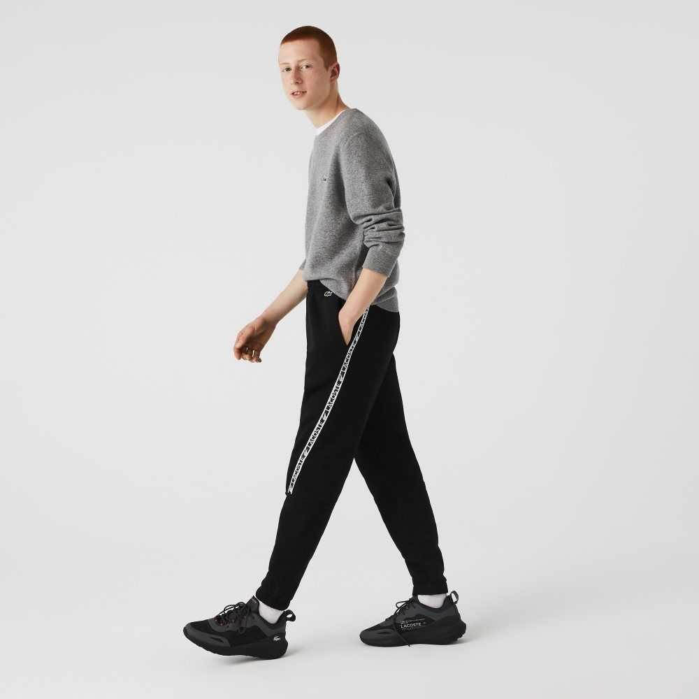 Lacoste Printed Bands Trackpants Black | LFS-312590