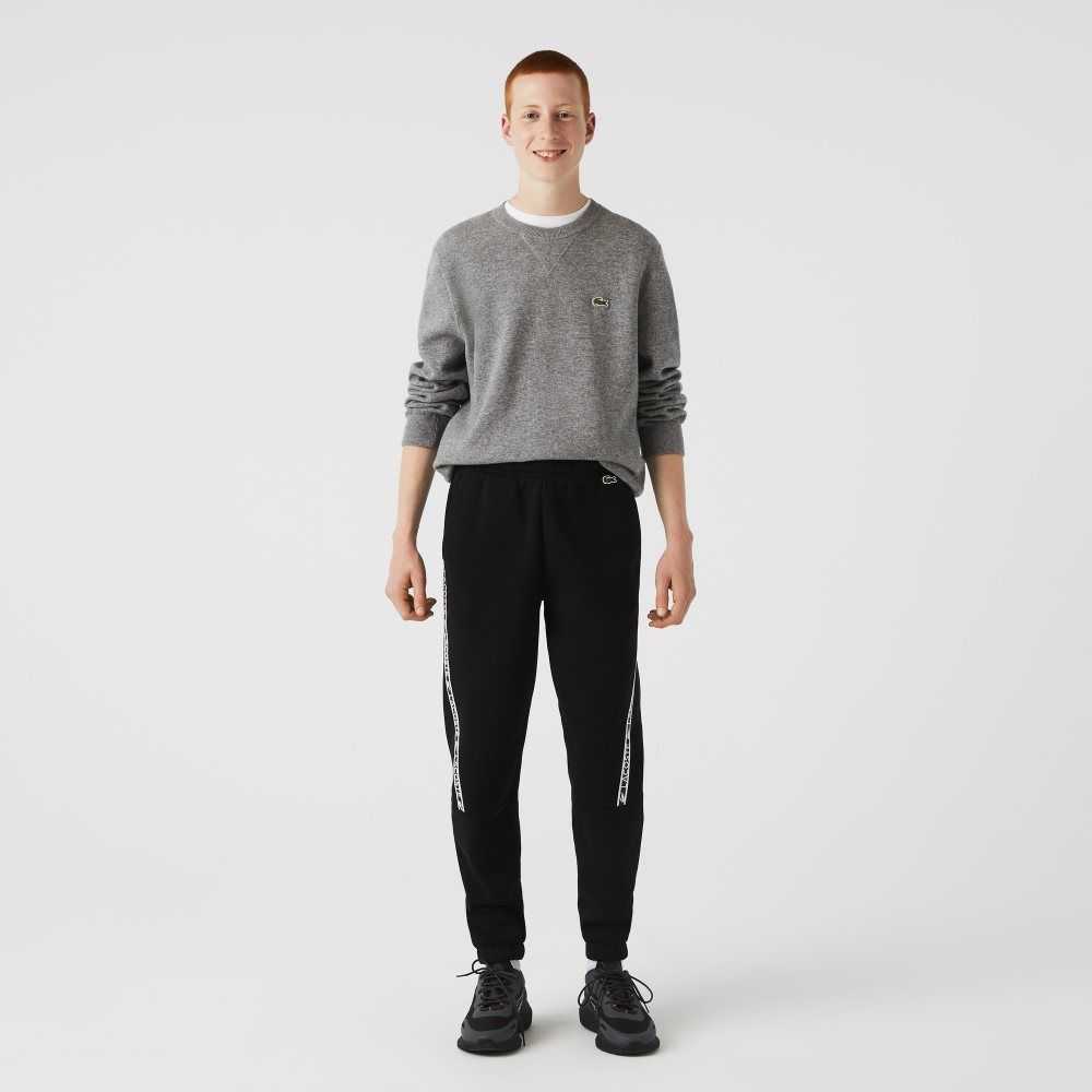 Lacoste Printed Bands Trackpants Black | LFS-312590