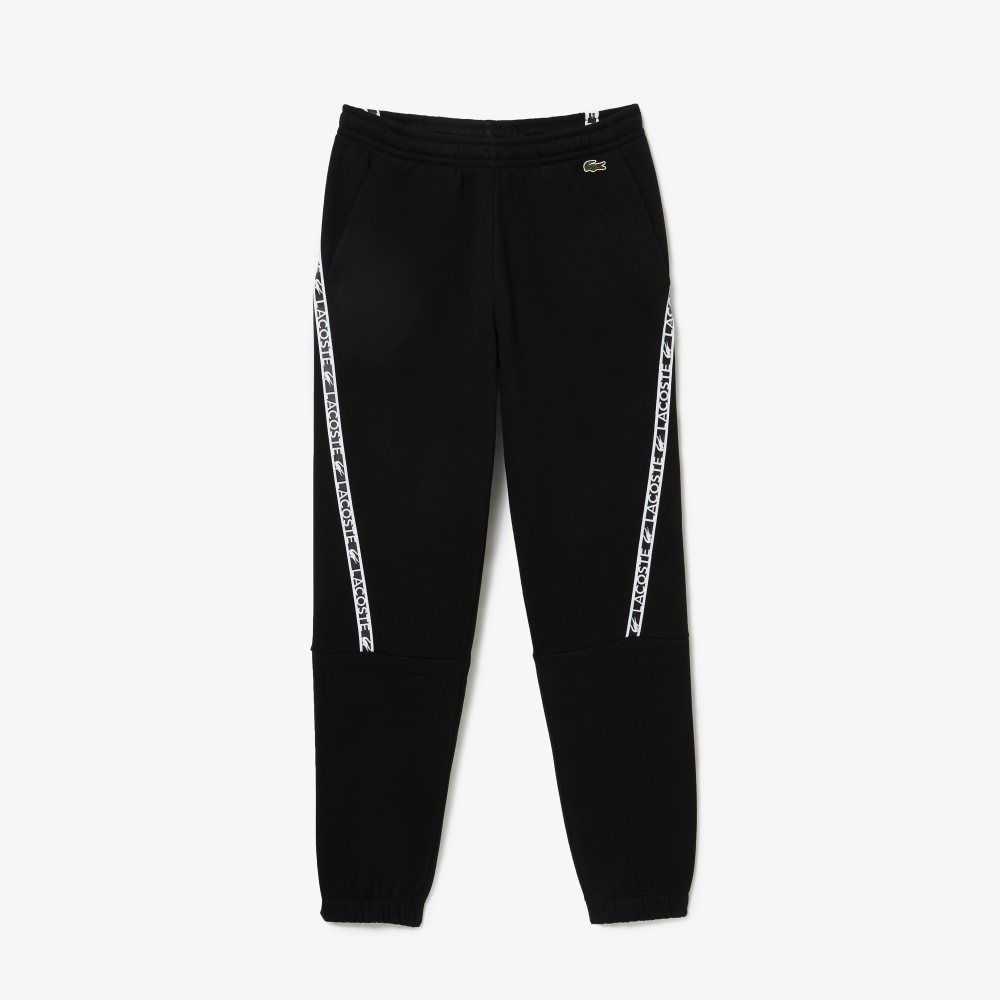 Lacoste Printed Bands Trackpants Black | LFS-312590