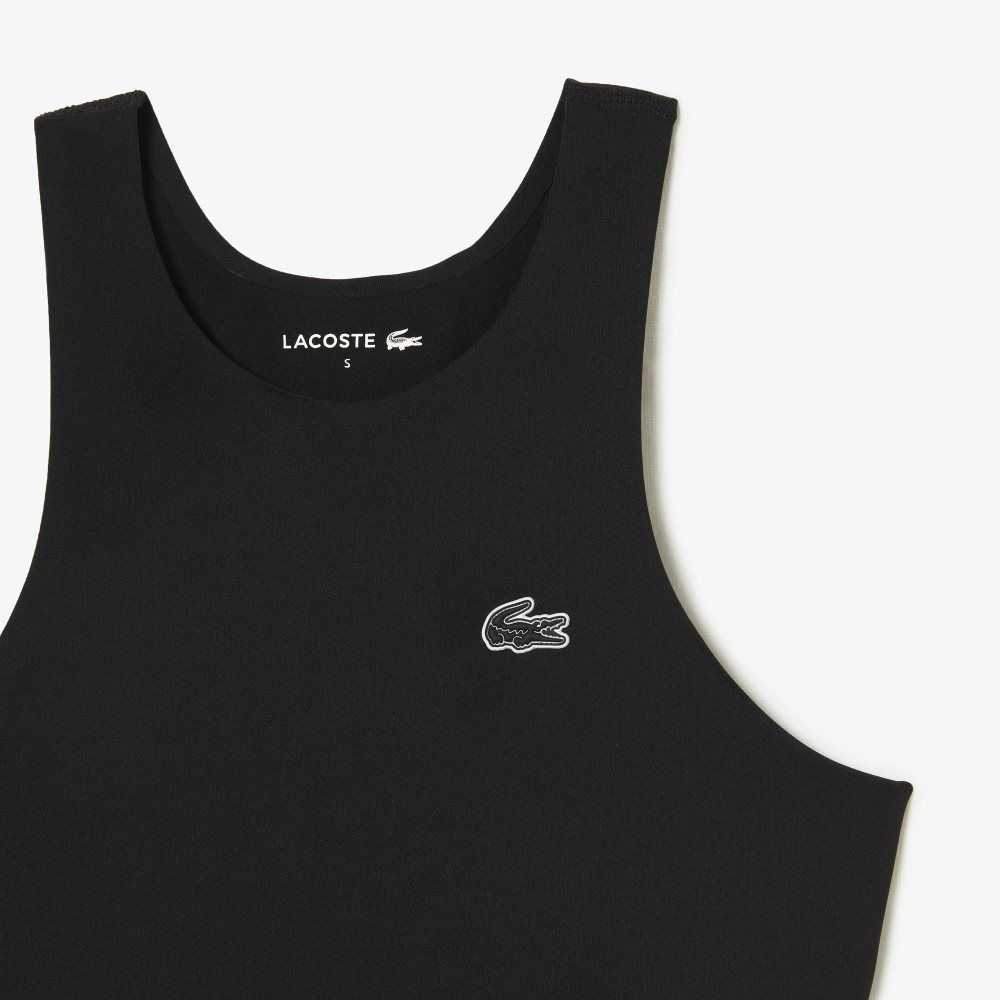 Lacoste Quick-Dry Recycled Polyamide Stretch Bra Black | HBM-297854