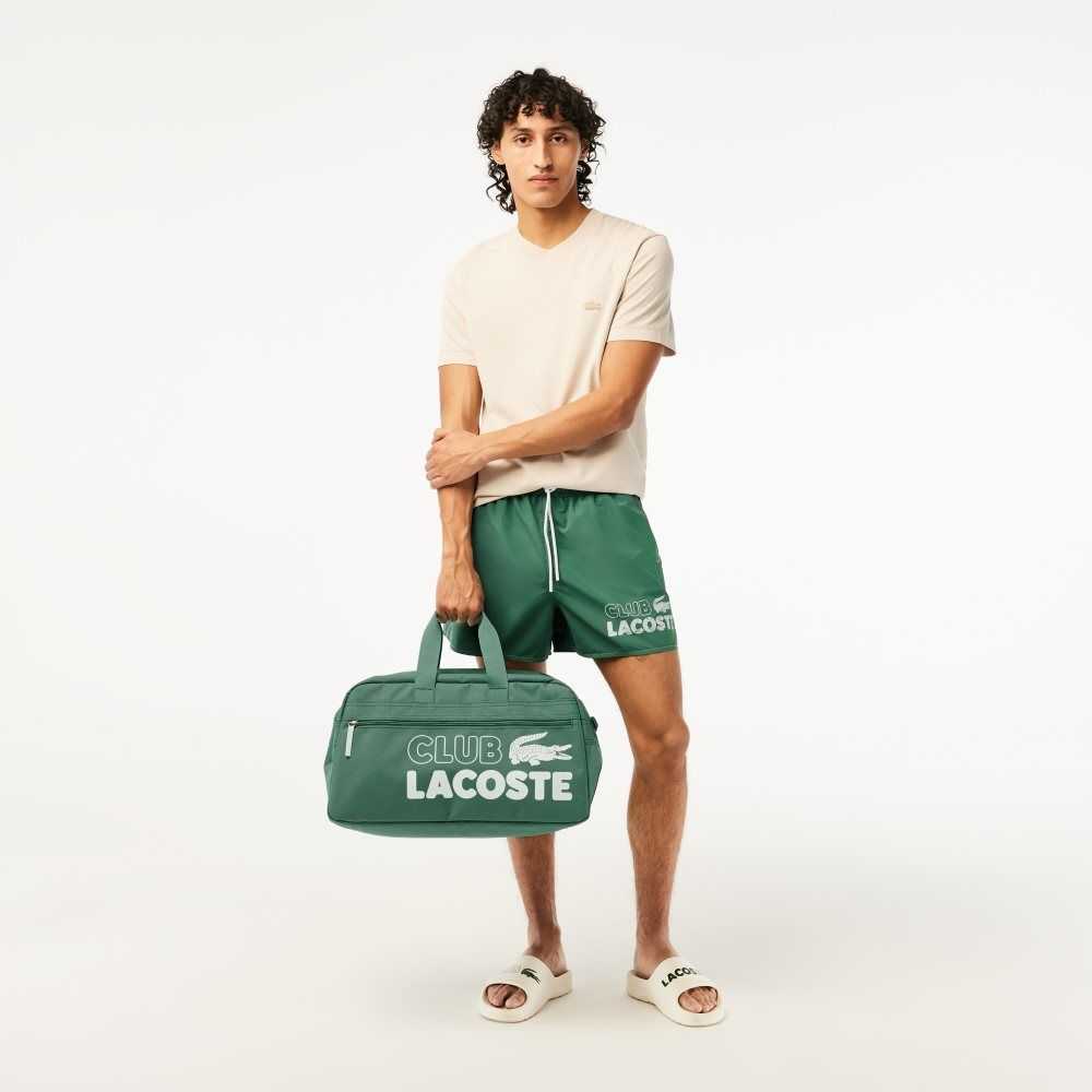 Lacoste Quick-Dry Swim Trunks with Integrated Lining Khaki Green | CBE-186024