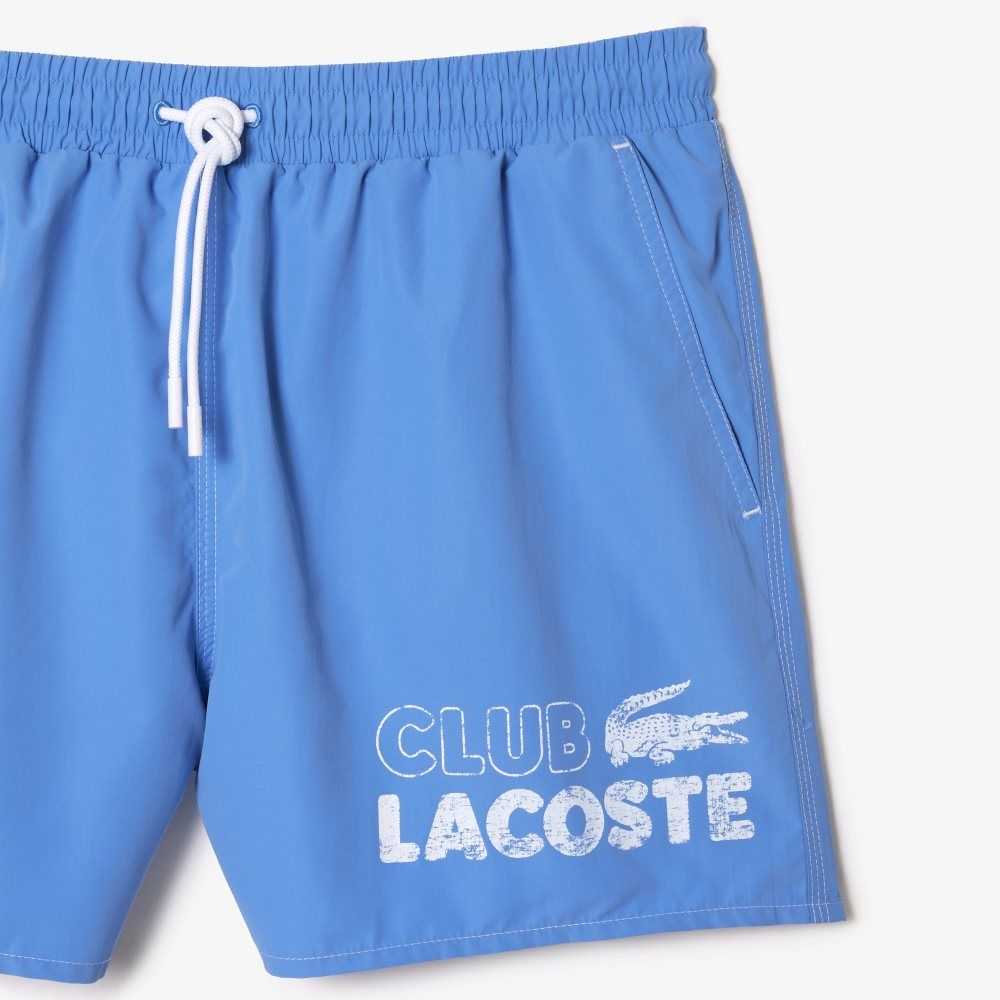 Lacoste Quick-Dry Swim Trunks with Integrated Lining Blue | NCU-160294