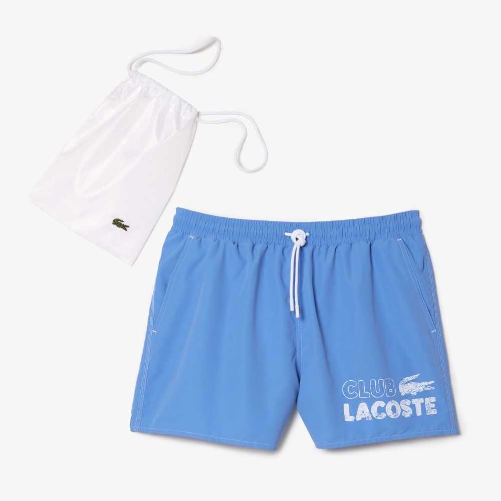 Lacoste Quick-Dry Swim Trunks with Integrated Lining Blue | NCU-160294