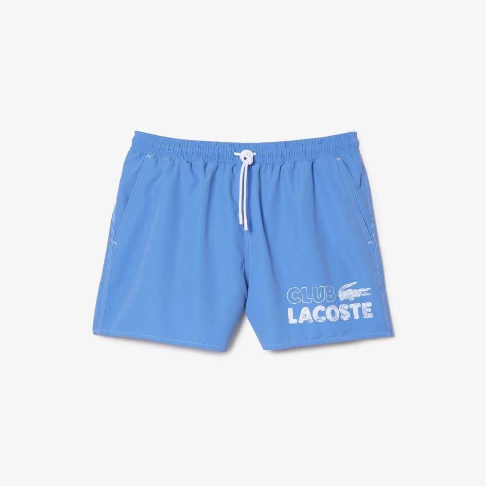 Lacoste Quick-Dry Swim Trunks with Integrated Lining Blue | NCU-160294