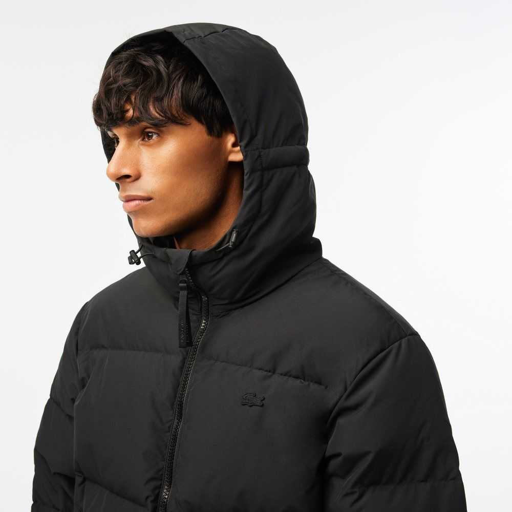 Lacoste Quilted Water-Repellent Jacket Black | CBU-963287