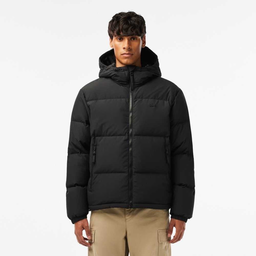 Lacoste Quilted Water-Repellent Jacket Black | CBU-963287