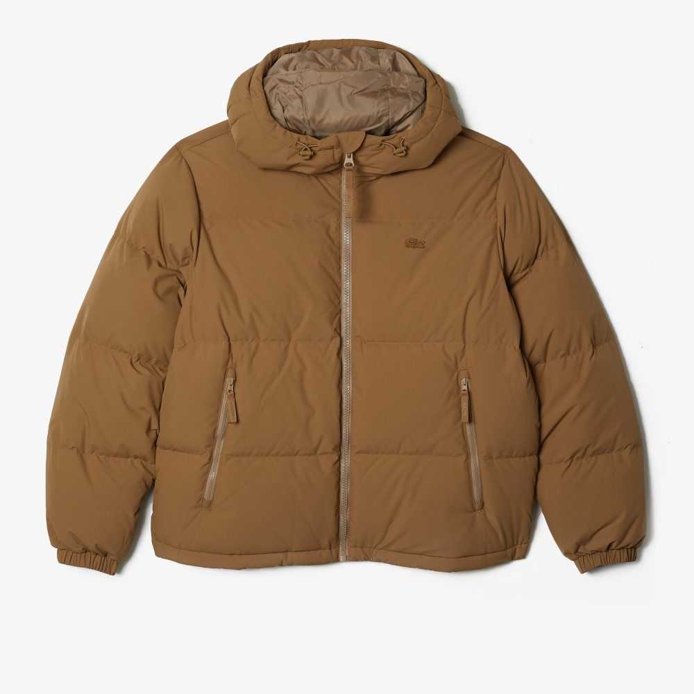 Lacoste Quilted Water-Repellent Jacket Brown | VBG-102735