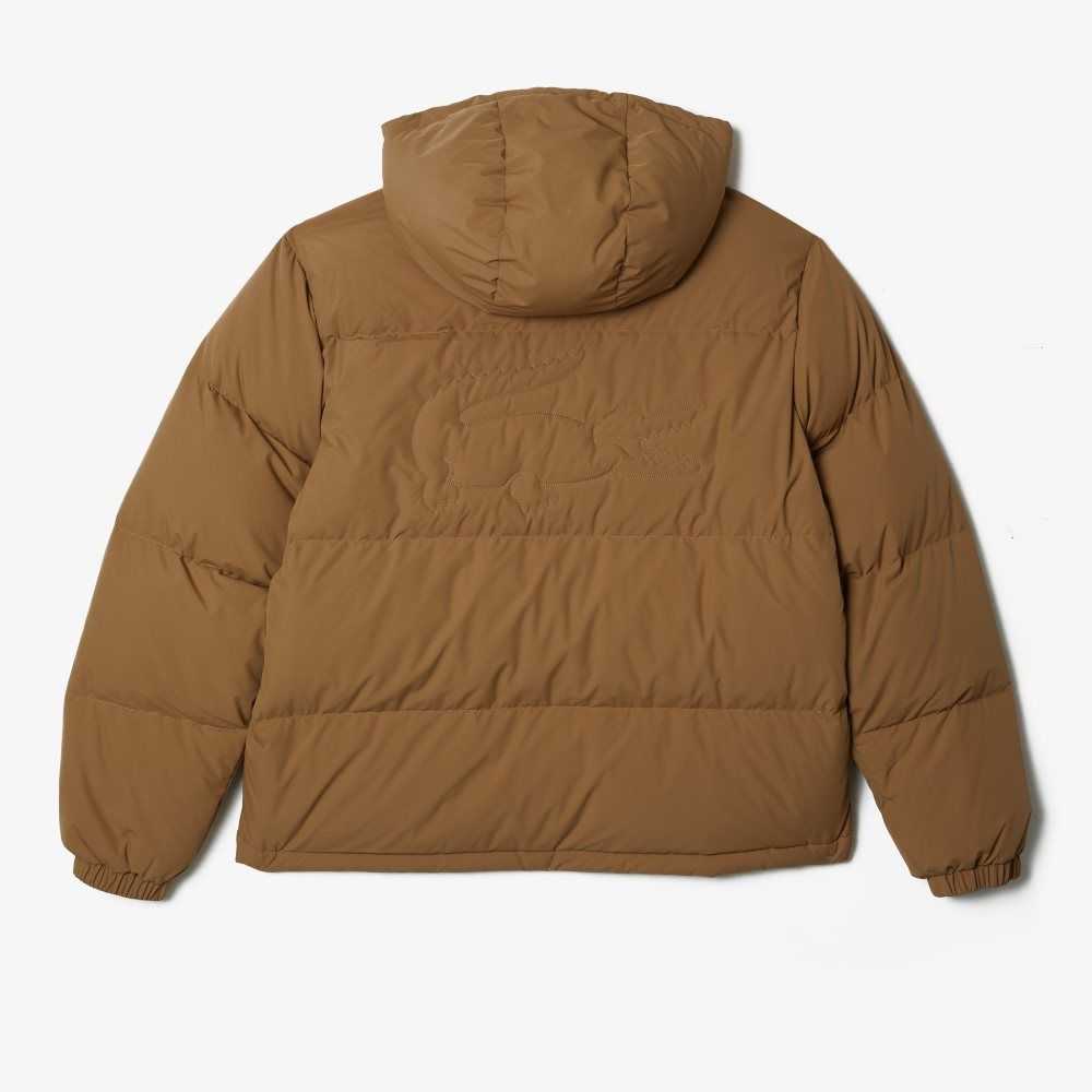 Lacoste Quilted Water-Repellent Jacket Brown | VBG-102735