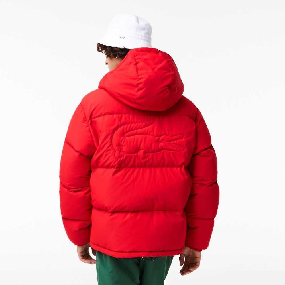 Lacoste Quilted Water-Repellent Jacket Red | RTU-859436