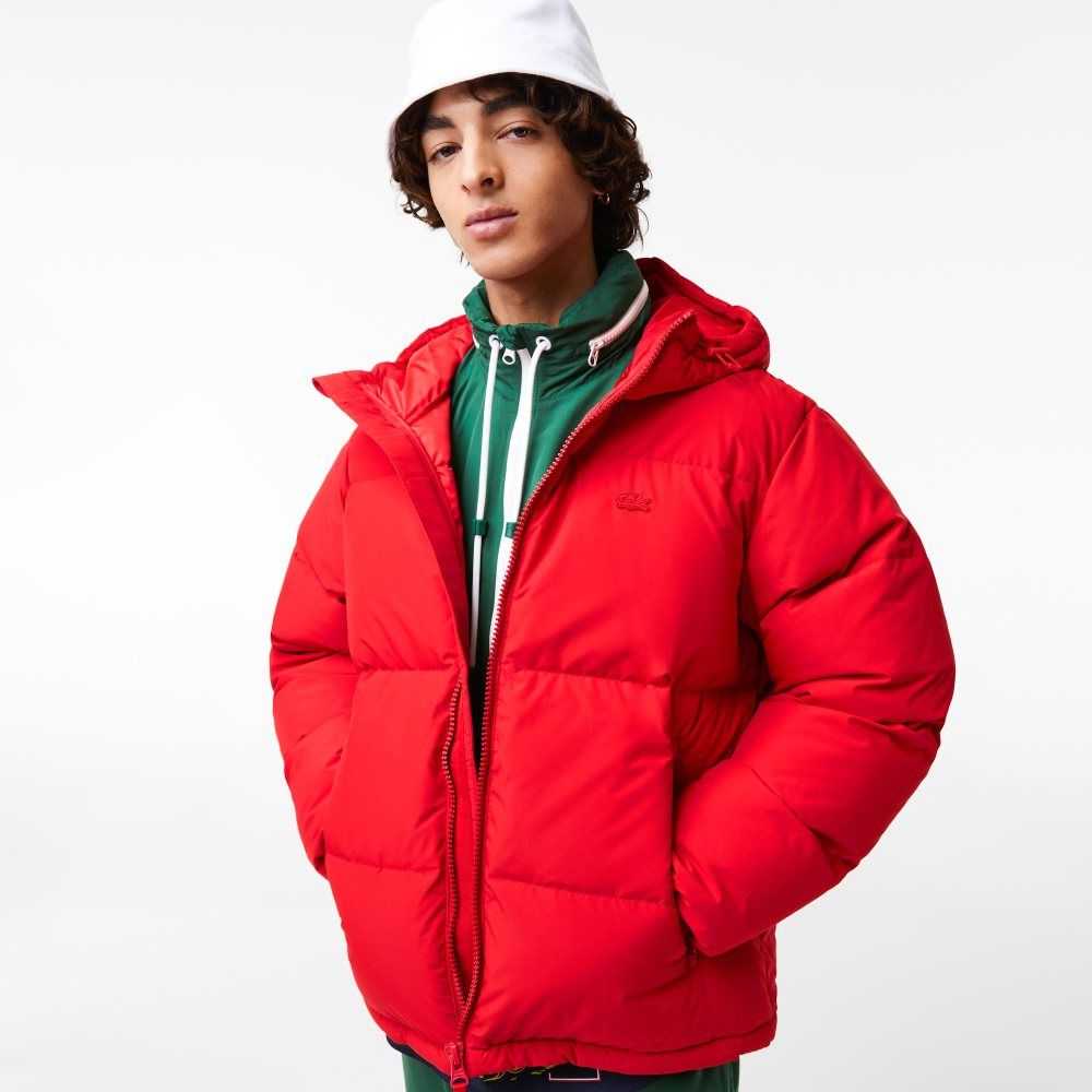 Lacoste Quilted Water-Repellent Jacket Red | RTU-859436