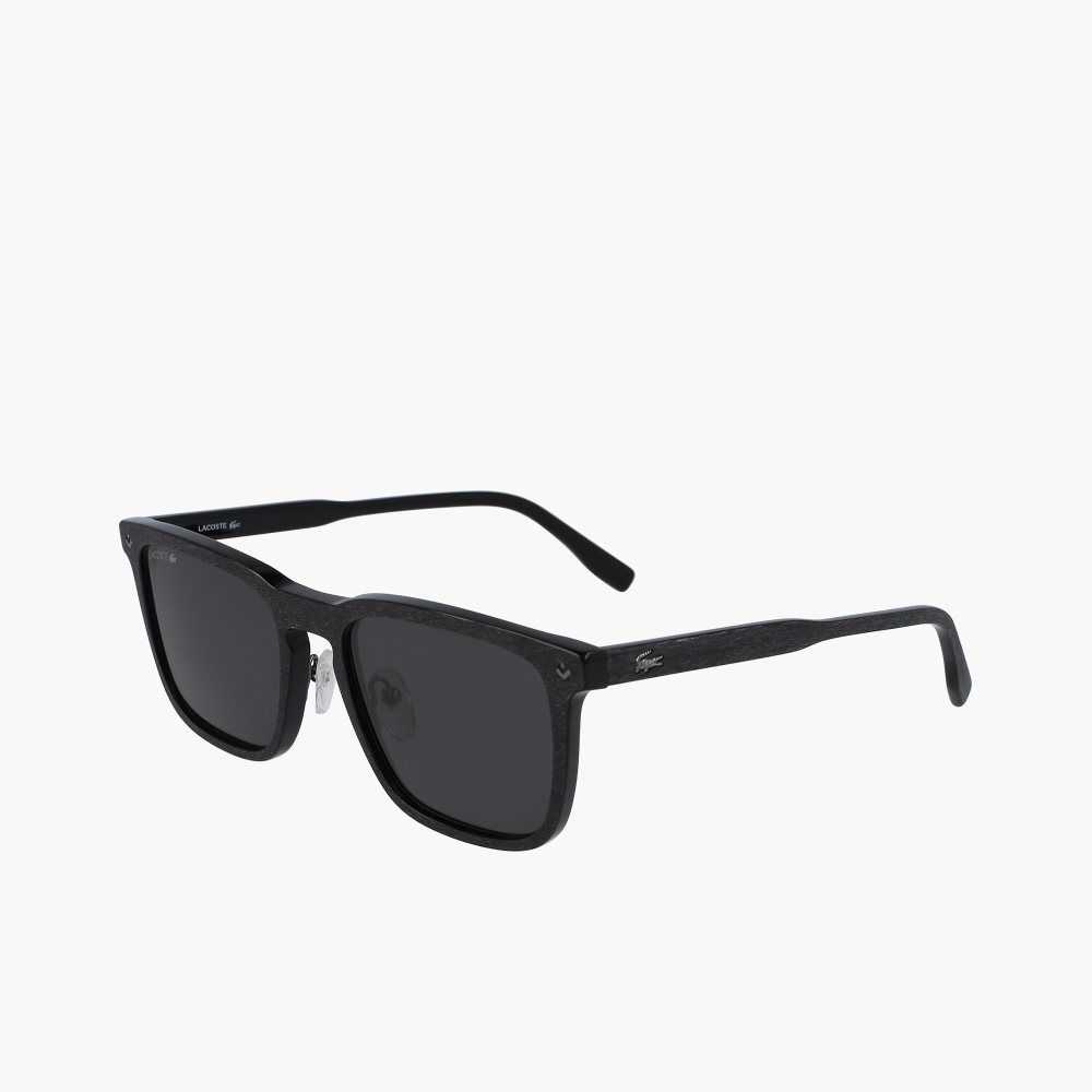 Lacoste Rectangle Acetate Paris Polo Sunglasses Matt Black | SOF-824710