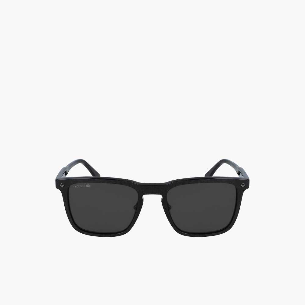 Lacoste Rectangle Acetate Paris Polo Sunglasses Matt Black | SOF-824710