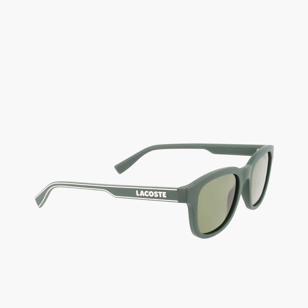 Lacoste Rectangle Active Line Sunglasses Matte Green | CNA-409132