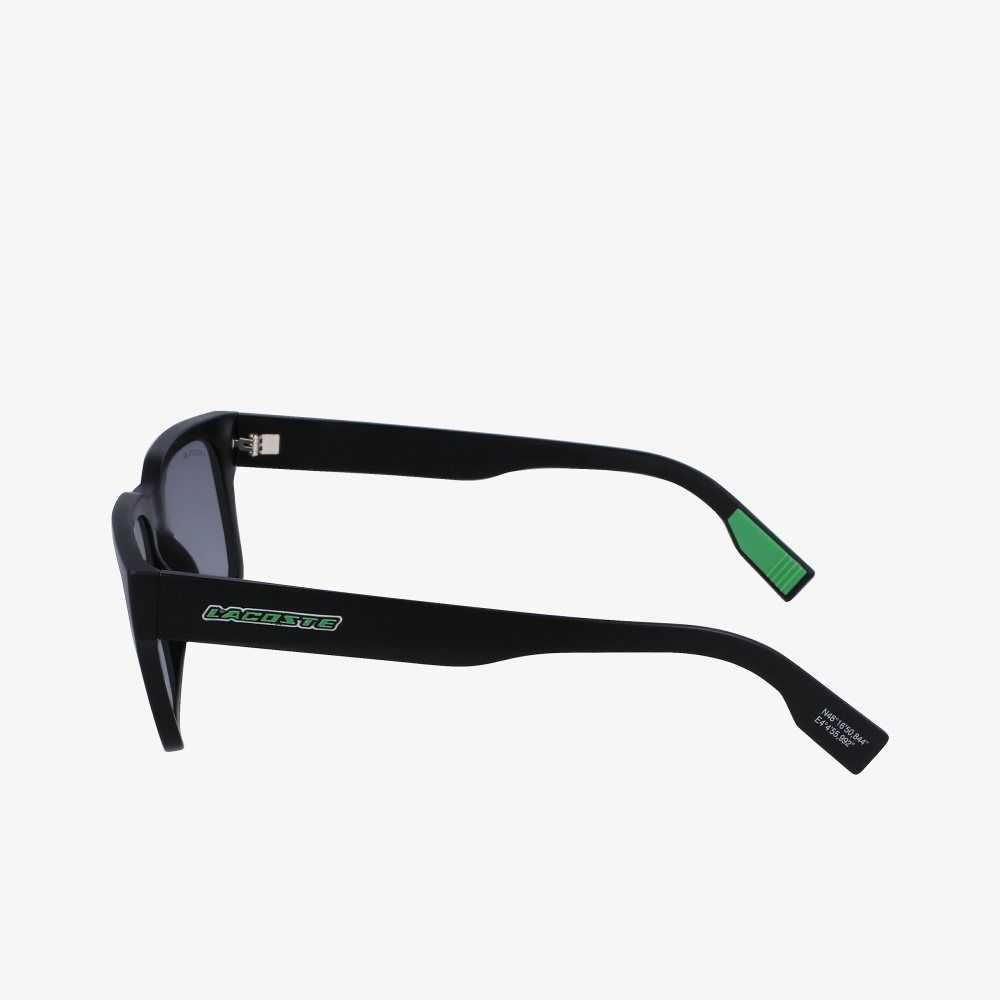 Lacoste Rectangle Active Sunglasses Black/Blue | YEI-428615