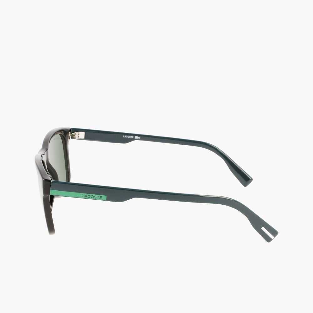 Lacoste Rectangle Color Block Sunglasses Matt Black | ANL-923671