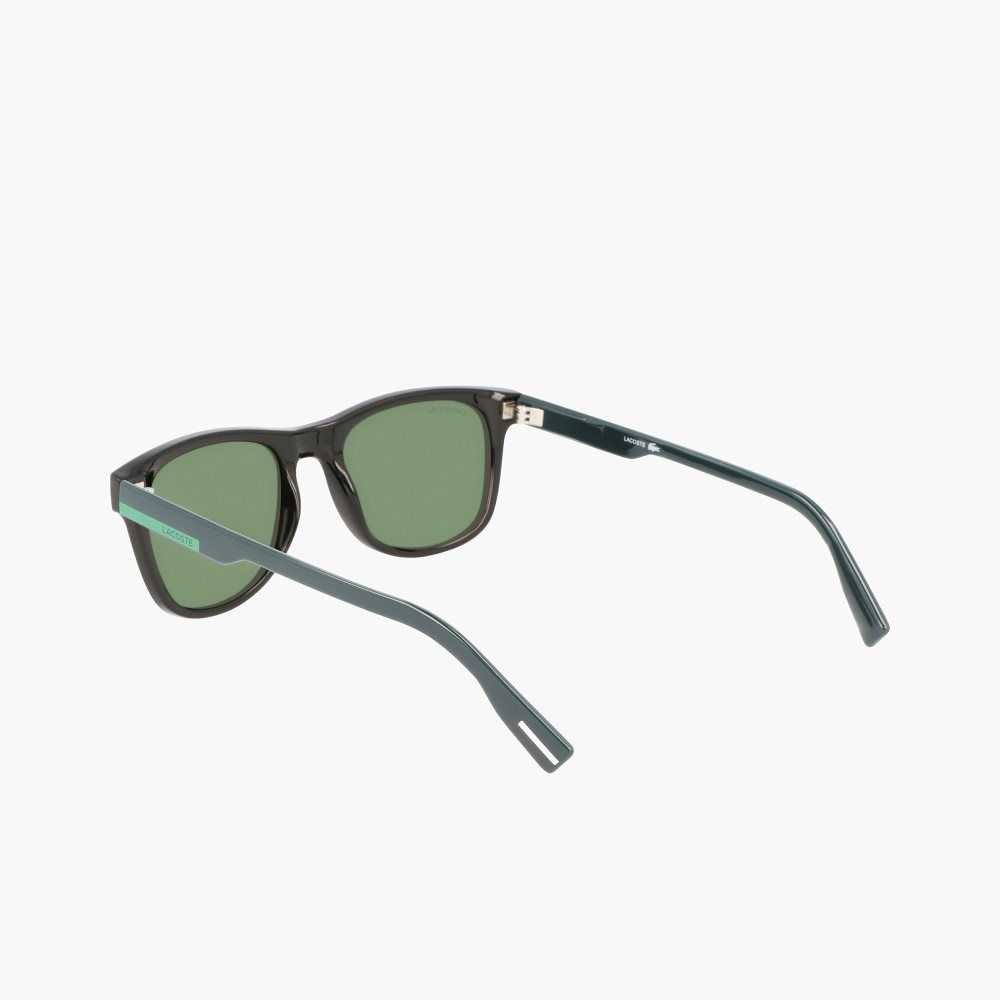 Lacoste Rectangle Color Block Sunglasses Matt Black | ANL-923671