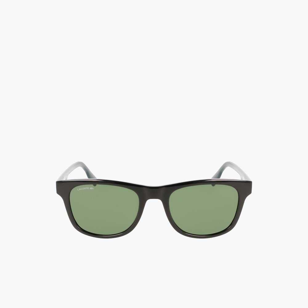 Lacoste Rectangle Color Block Sunglasses Matt Black | ANL-923671