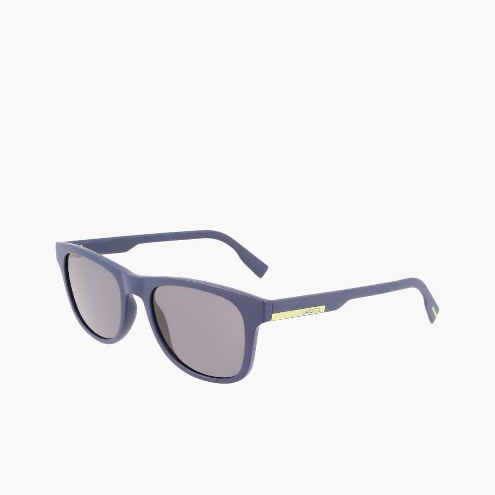 Lacoste Rectangle Color Block Sunglasses Matte Blue | OIP-634270