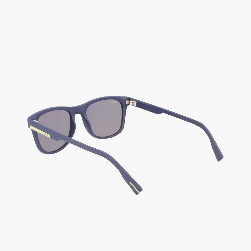 Lacoste Rectangle Color Block Sunglasses Matte Blue | OIP-634270