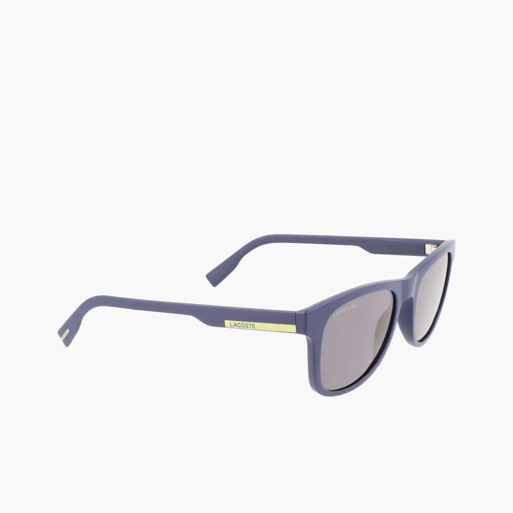 Lacoste Rectangle Color Block Sunglasses Matte Blue | OIP-634270