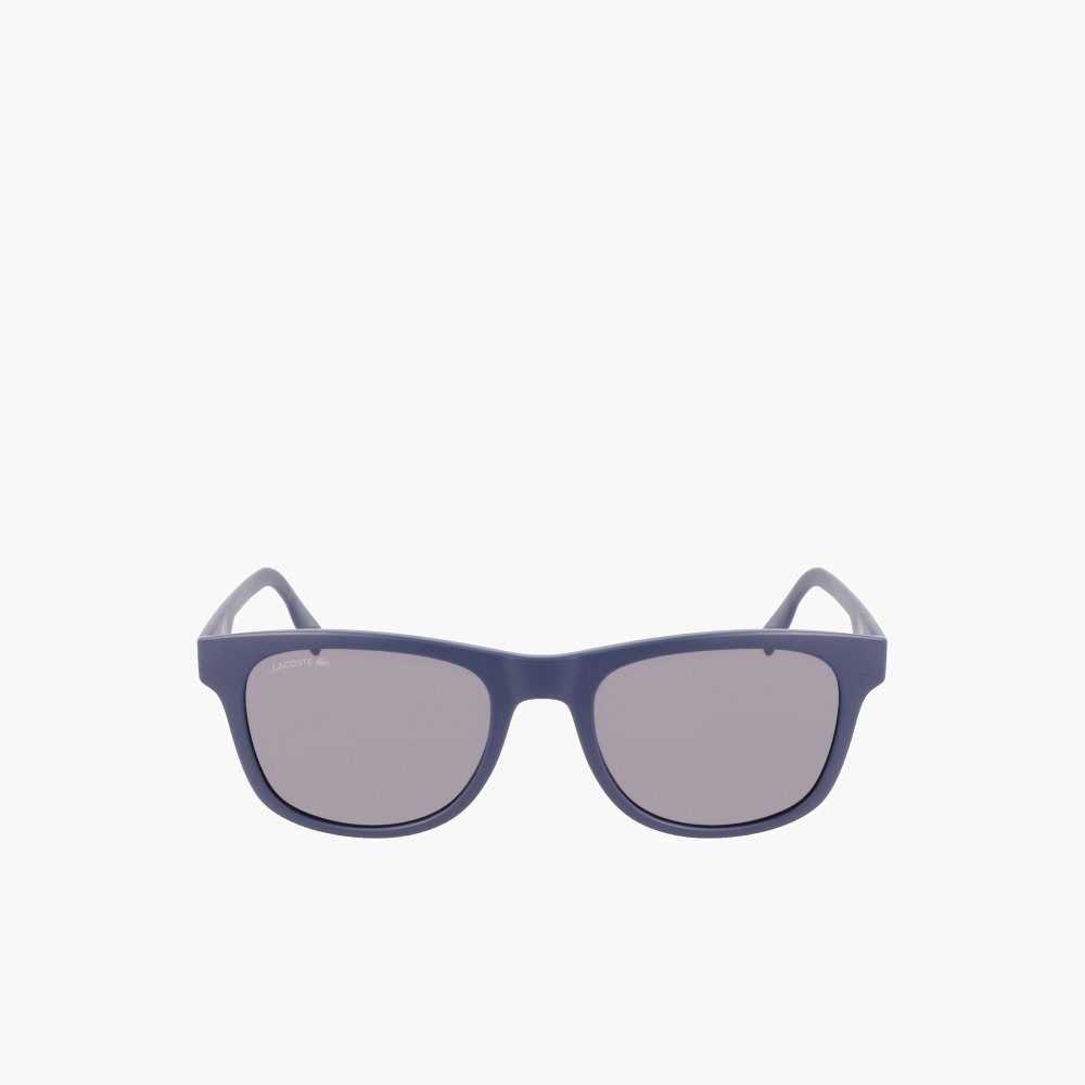 Lacoste Rectangle Color Block Sunglasses Matte Blue | OIP-634270