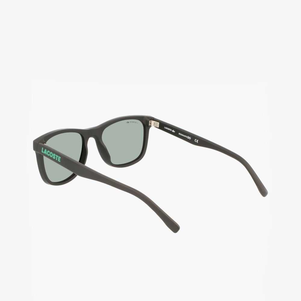 Lacoste Rectangle Recycled PET Injected Beach Pack Sunglasses Black/Orange | LXS-602341