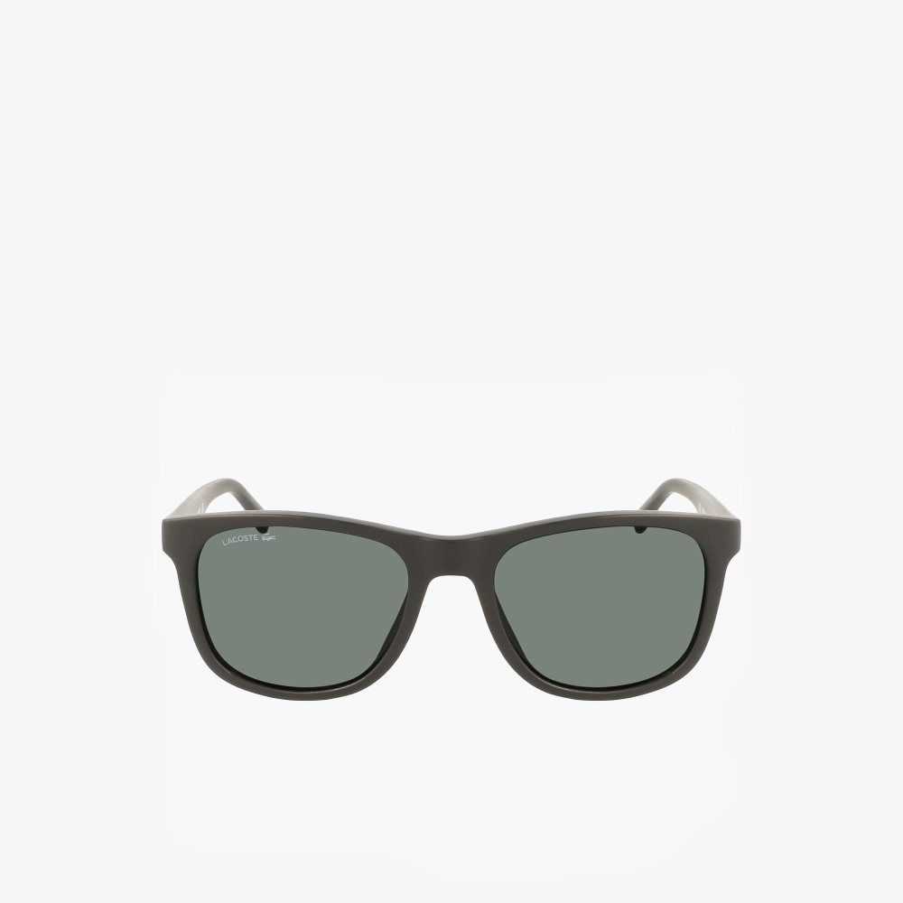 Lacoste Rectangle Recycled PET Injected Beach Pack Sunglasses Black/Orange | LXS-602341