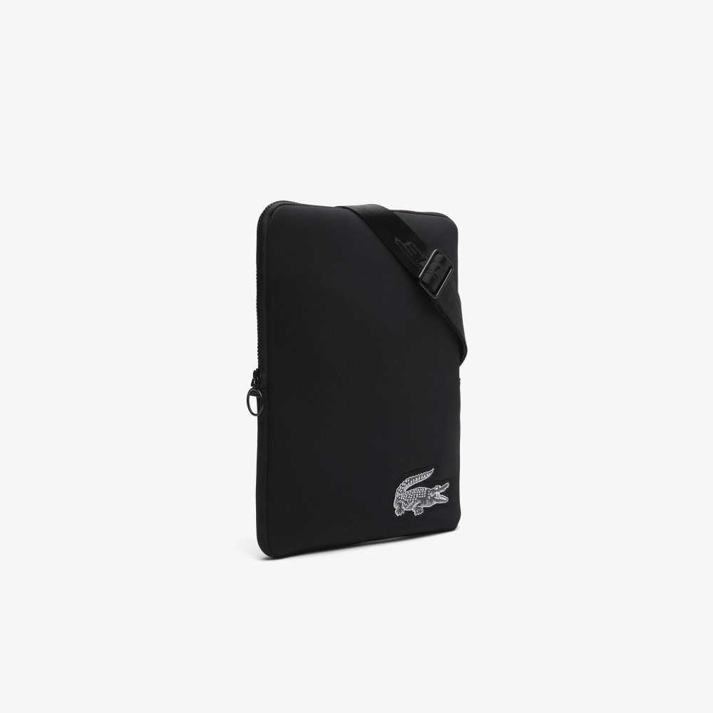 Lacoste Recycled Fiber Crossbody Bag Black | EOM-205638