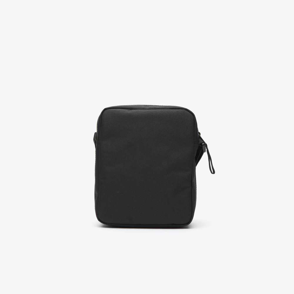 Lacoste Recycled Fiber Shoulder Bag Black | TRG-183497