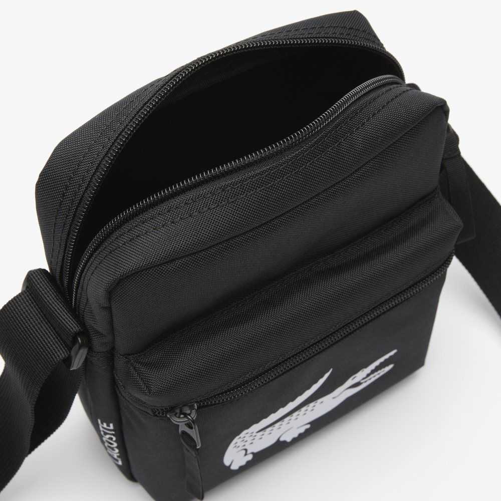 Lacoste Recycled Fiber Shoulder Bag Black | TRG-183497