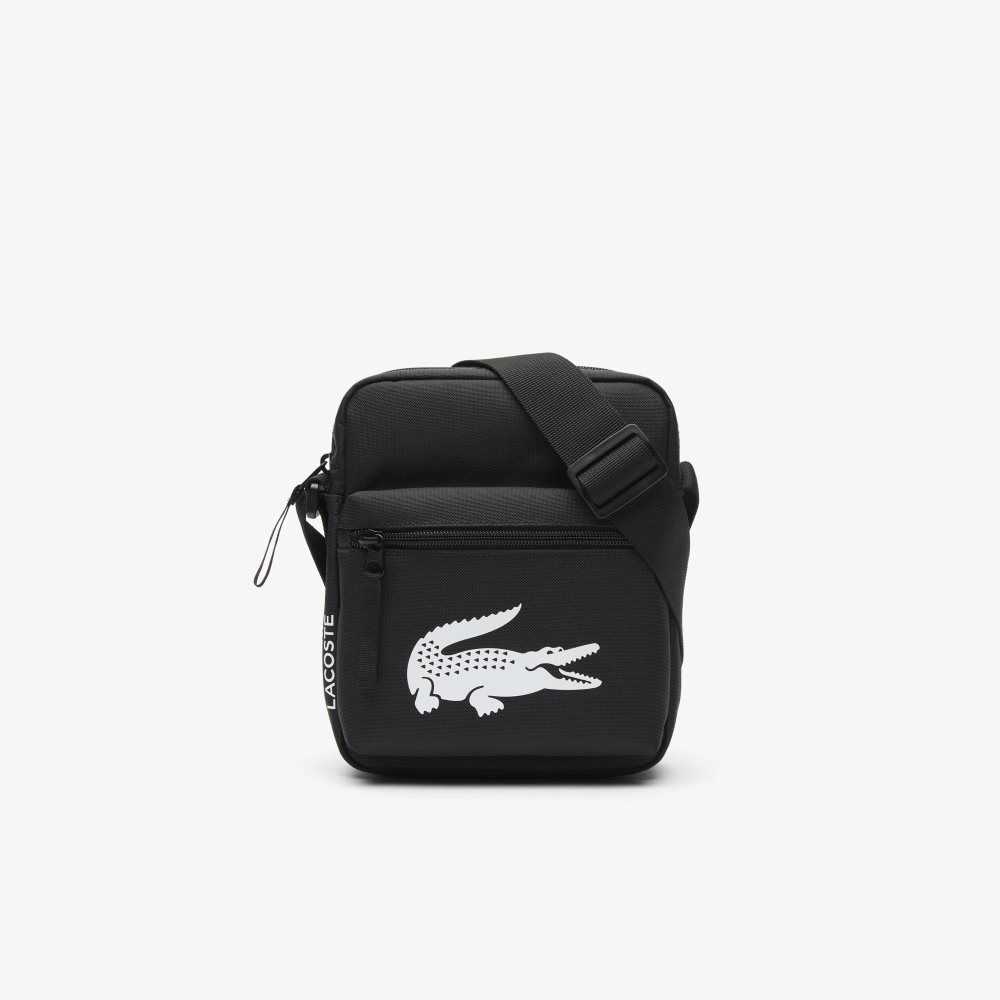 Lacoste Recycled Fiber Shoulder Bag Black | TRG-183497