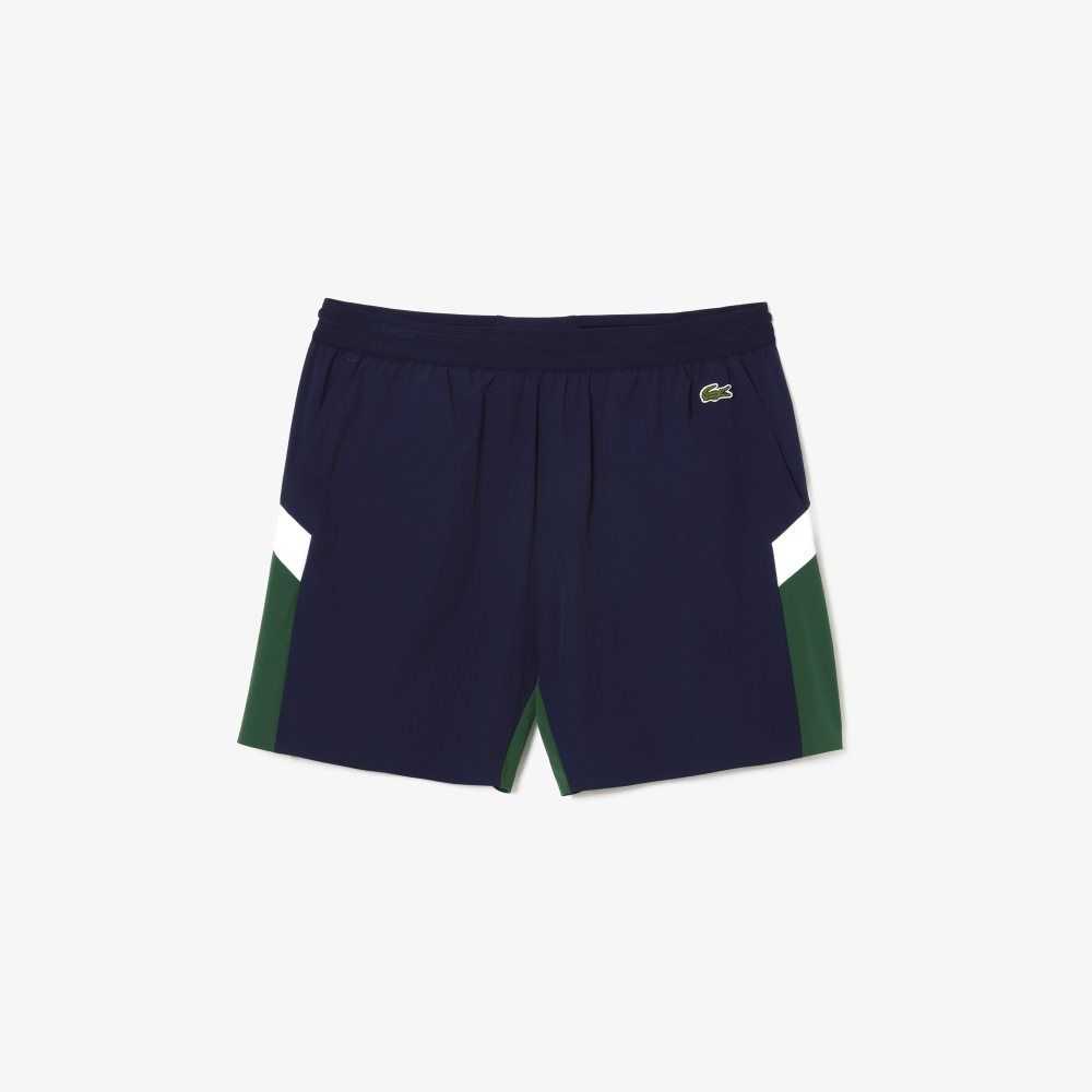 Lacoste Recycled Polyamide Colorblock Swim Trunks Navy Blue / Green / White | QEX-839504