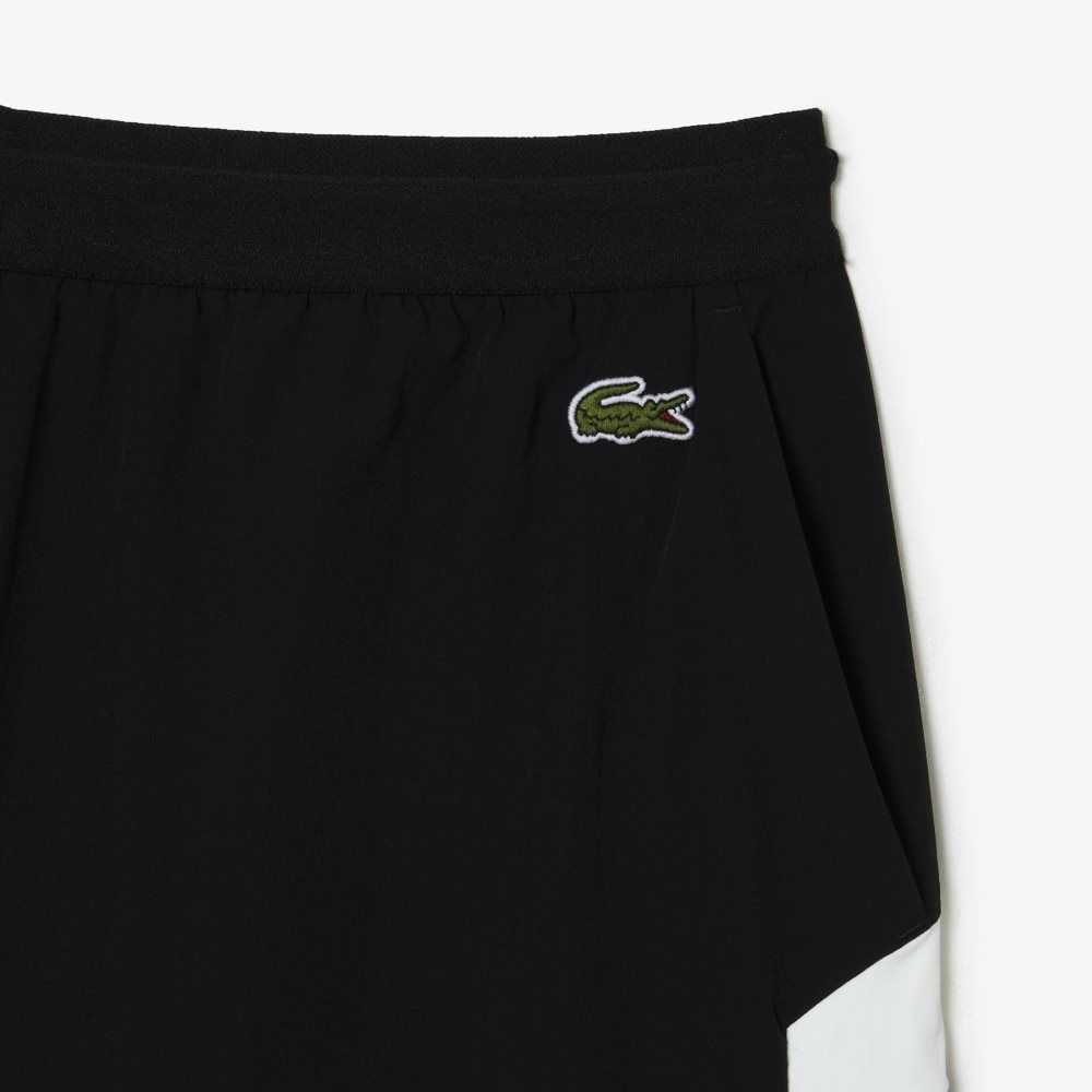 Lacoste Recycled Polyamide Colorblock Swim Trunks Black / White | SOV-215089