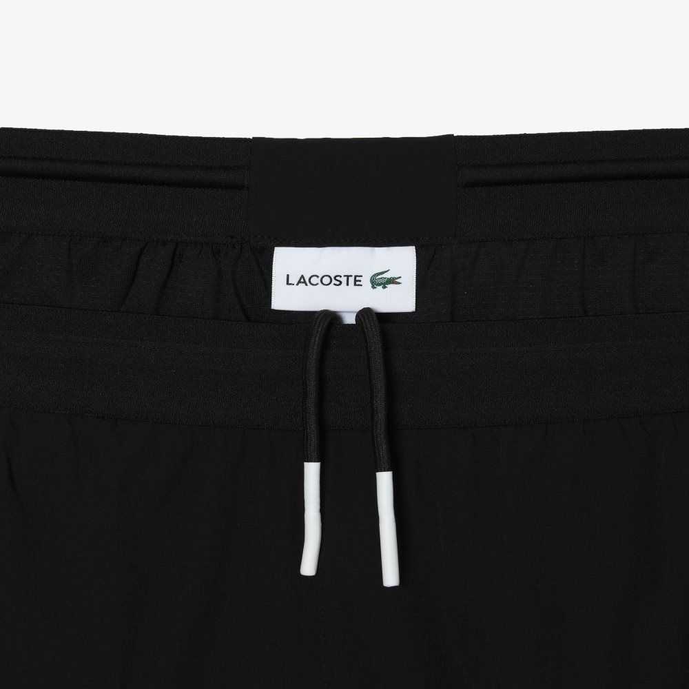 Lacoste Recycled Polyamide Colorblock Swim Trunks Black / White | SOV-215089