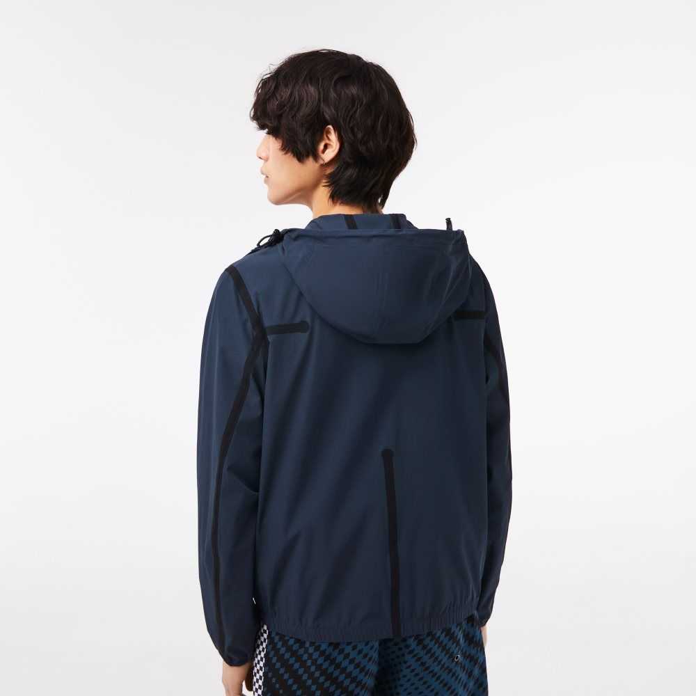 Lacoste Recycled Polyamide Short Track Jacket Blue | INE-280457