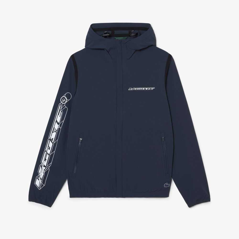 Lacoste Recycled Polyamide Short Track Jacket Blue | INE-280457