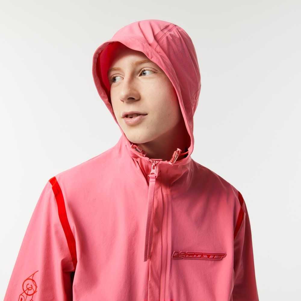 Lacoste Recycled Polyamide Short Track Jacket Pink | UTX-370654