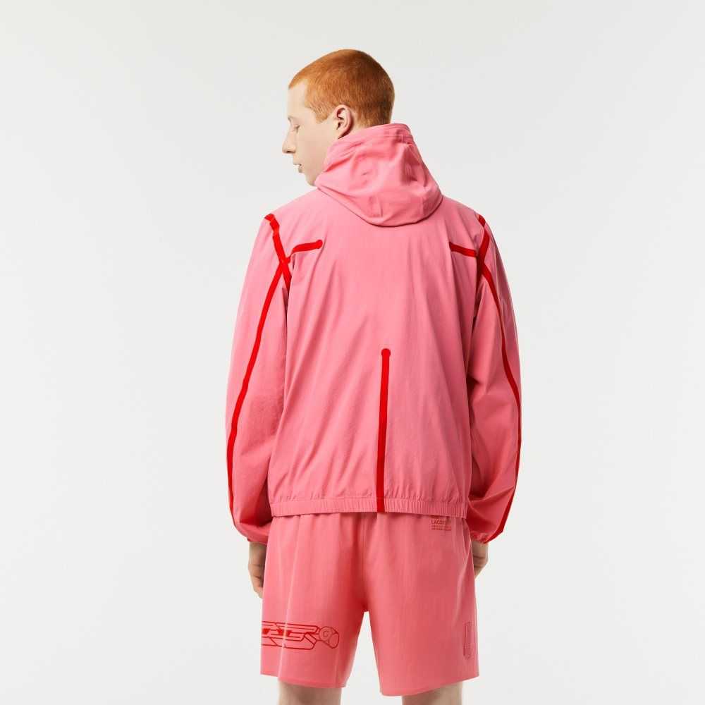 Lacoste Recycled Polyamide Short Track Jacket Pink | UTX-370654