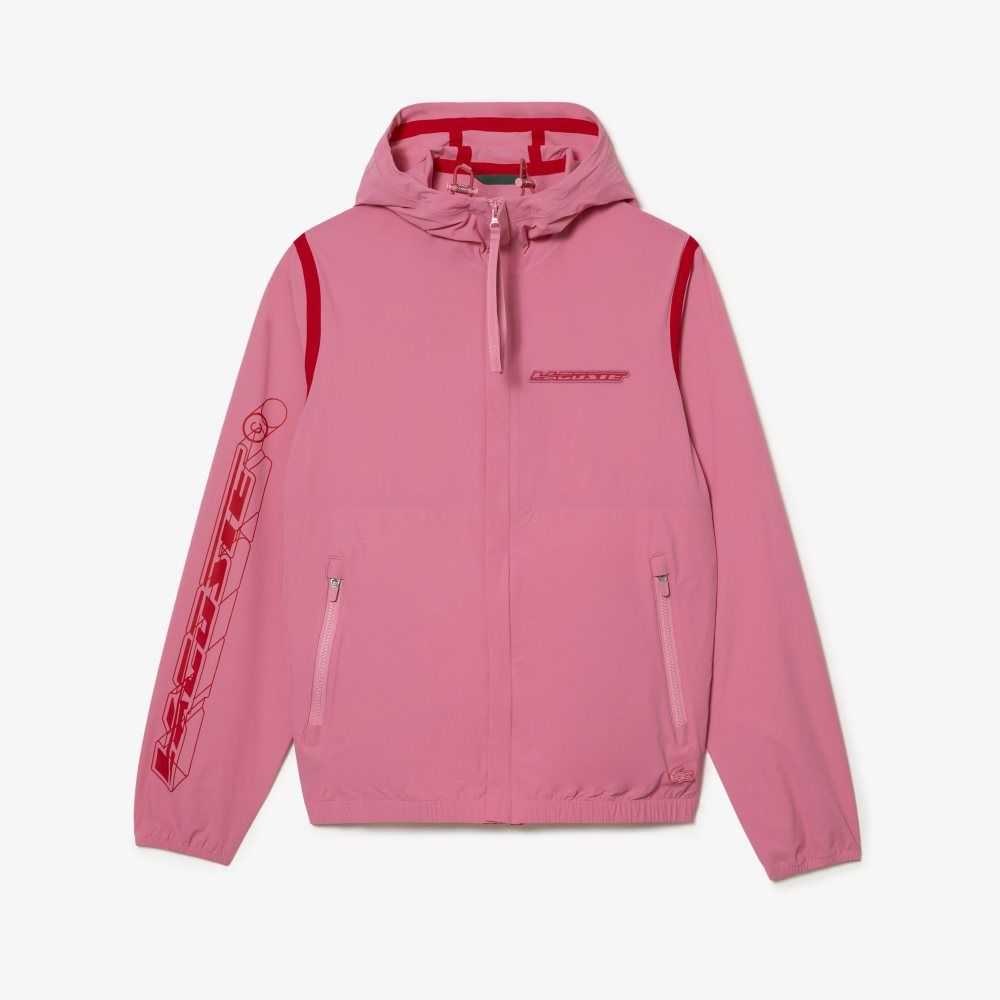 Lacoste Recycled Polyamide Short Track Jacket Pink | UTX-370654