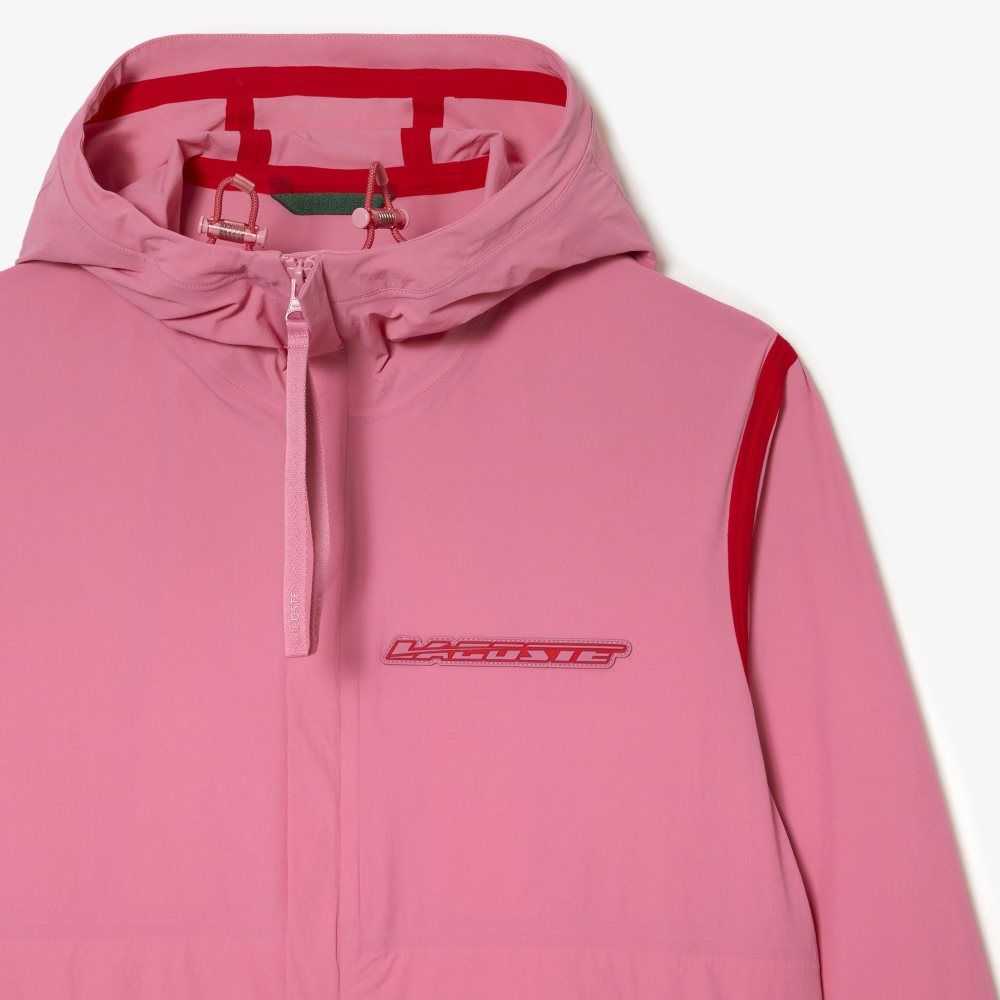 Lacoste Recycled Polyamide Short Track Jacket Pink | UTX-370654