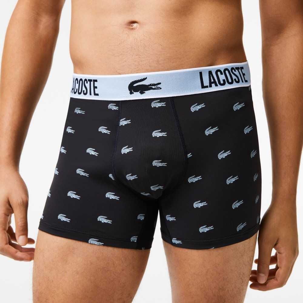 Lacoste Recycled Polyester Jersey Trunk 3-Pack Black / Dark Grey / White | HLN-326897