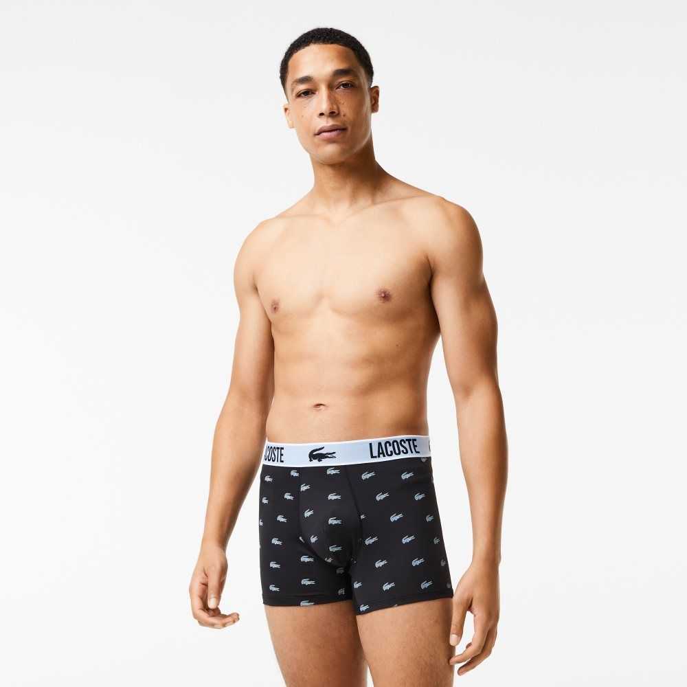 Lacoste Recycled Polyester Jersey Trunk 3-Pack Black / Dark Grey / White | HLN-326897