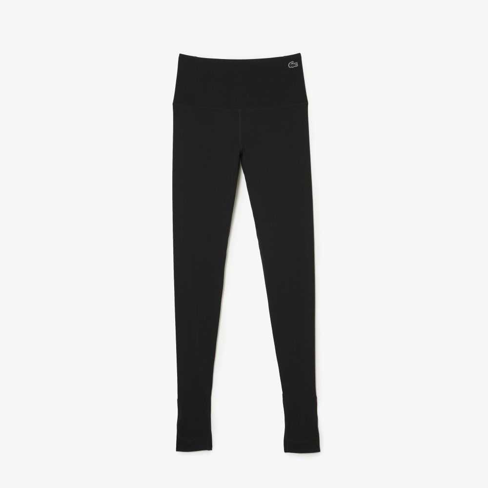 Lacoste Recycled Polyester Tapered Leggings Black | NWY-735124