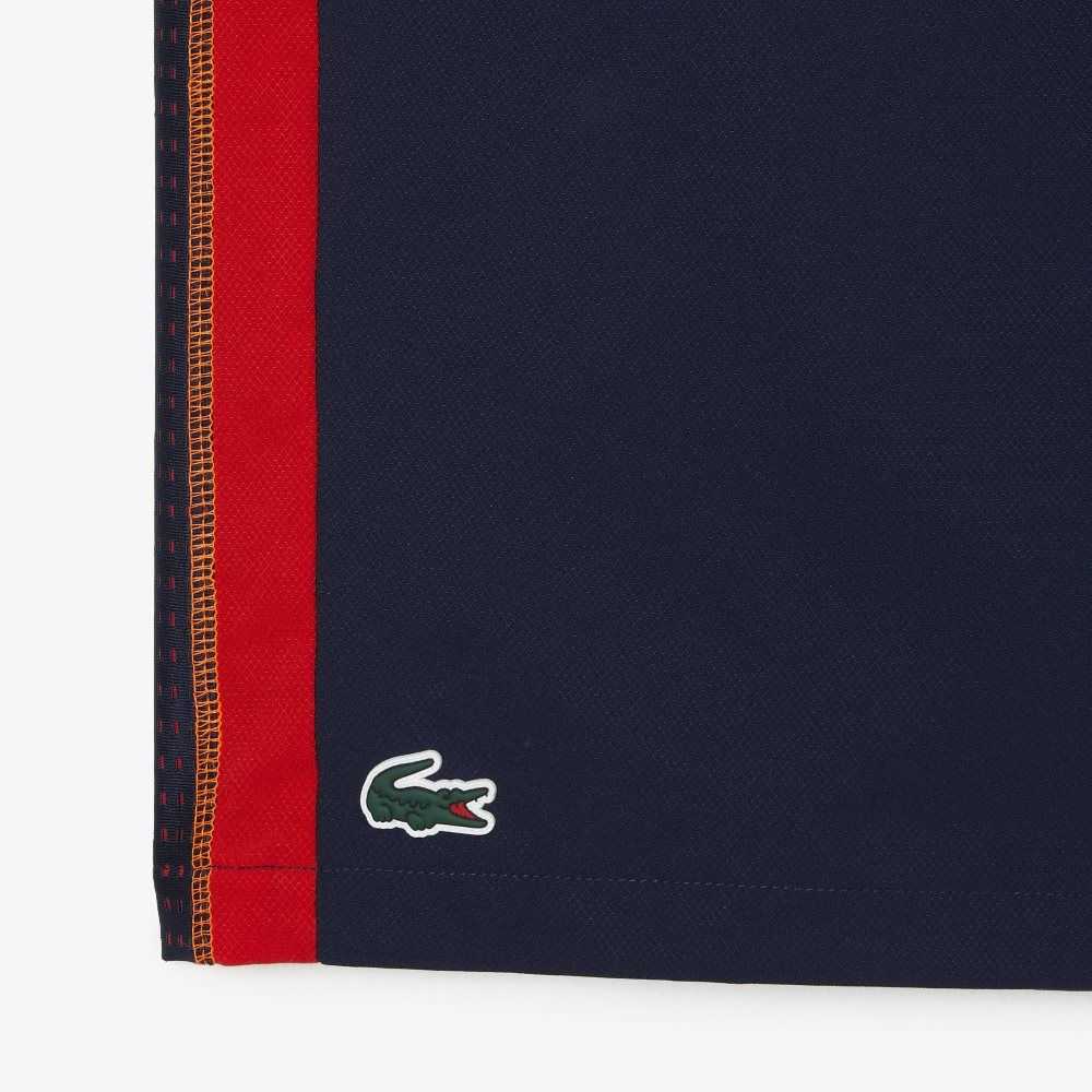 Lacoste Recycled Polyester Tennis Shorts Navy Blue / Red / Orange | UPS-758946