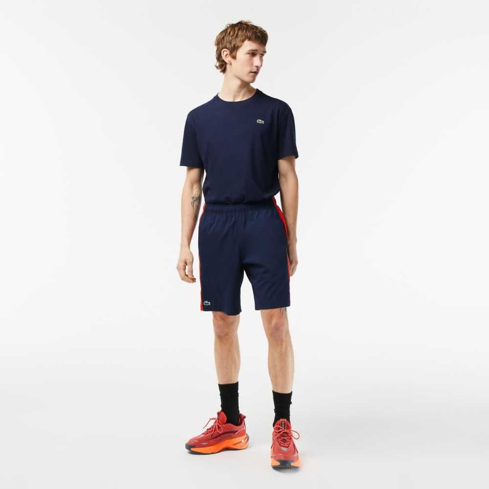 Lacoste Recycled Polyester Tennis Shorts Navy Blue / Red / Orange | UPS-758946