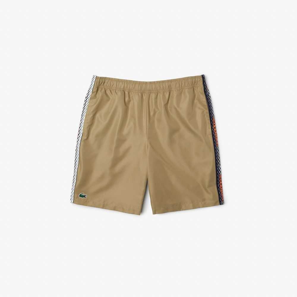 Lacoste Recycled Polyester Tennis Shorts Beige | WGP-231497